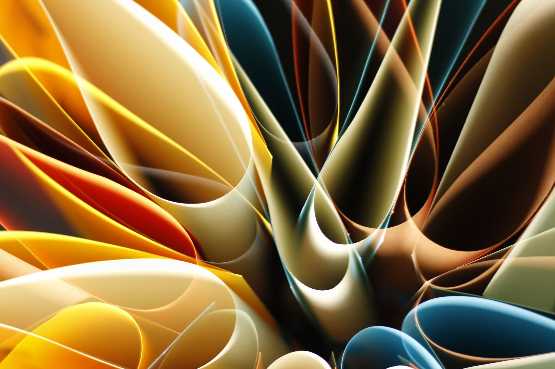 Colorful AI-generated digital art with flowing abstract shapes representing AI image generators
