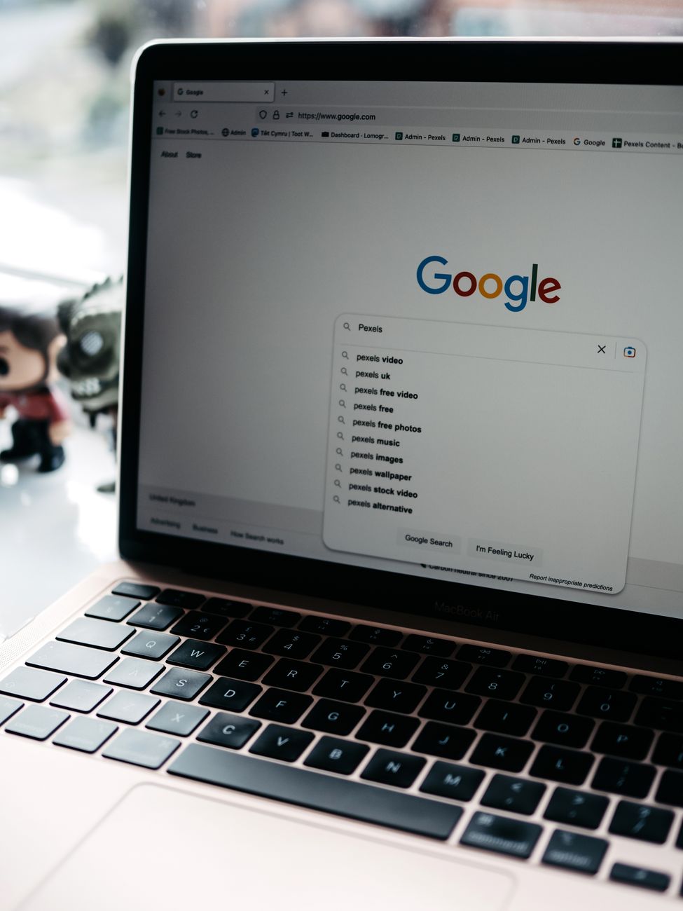 Laptop showing a web browser with a search page open, illustrating what an AI browser does